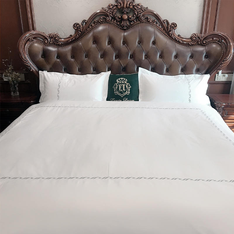 Hotel PinTared Bedding Set Satin fabricae pura Cottonus T300