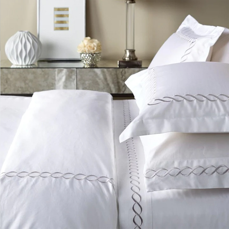 Exquisita argentum plumarii deversorium STRATUM Cover Set pura Cotton Sateen 330t