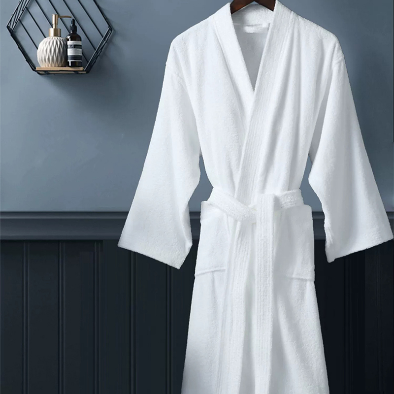 White Cottonus V stella Hotel Terry Toweling Bathrobe